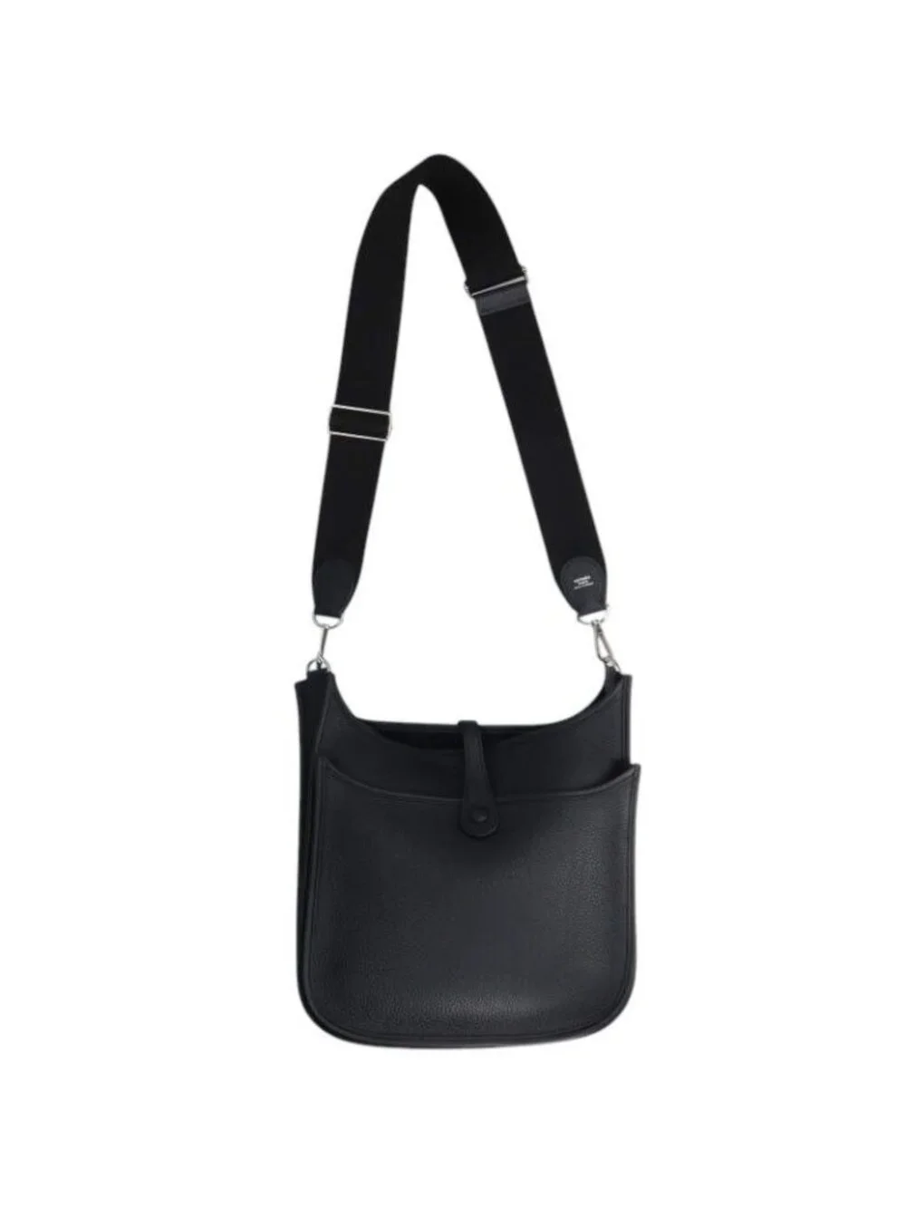 Hermes Evelyne 3 PM Black Taurillon Clemence Shoulder Bag